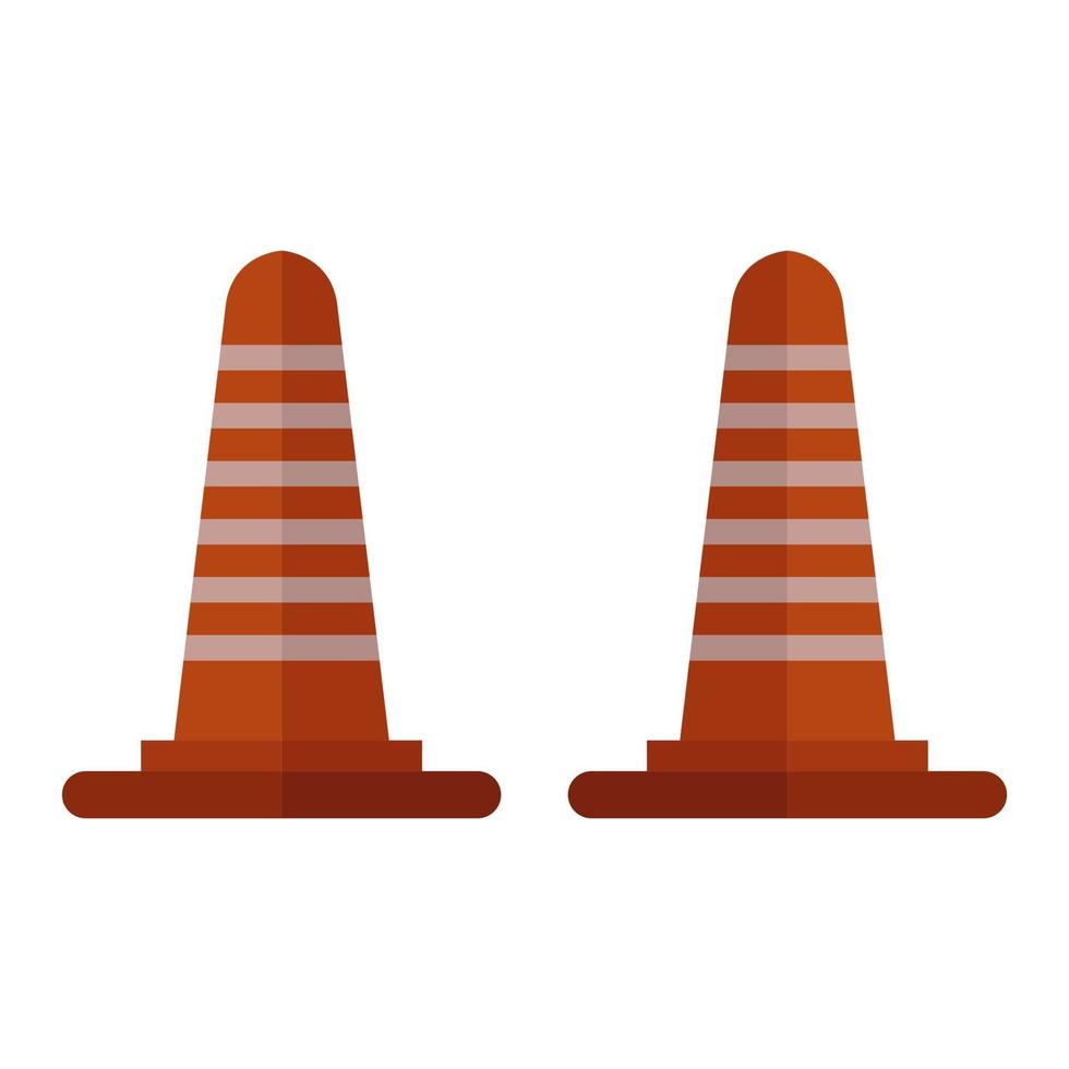 Traffic Cone Illustrated On White Background vector