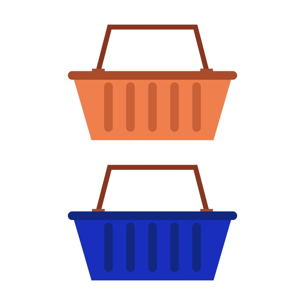 Shopping Basket Illustrated On White Background vector