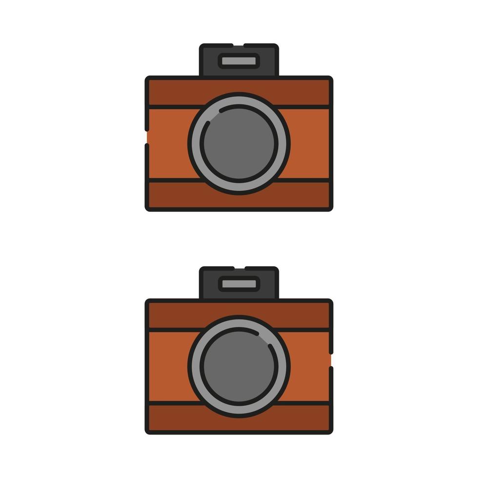 Camera Illustrated On White Background vector