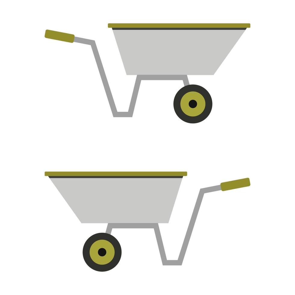 Wheelbarrow Illustrated On White Background vector