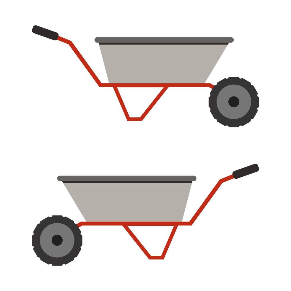 Wheelbarrow Illustrated On White Background vector