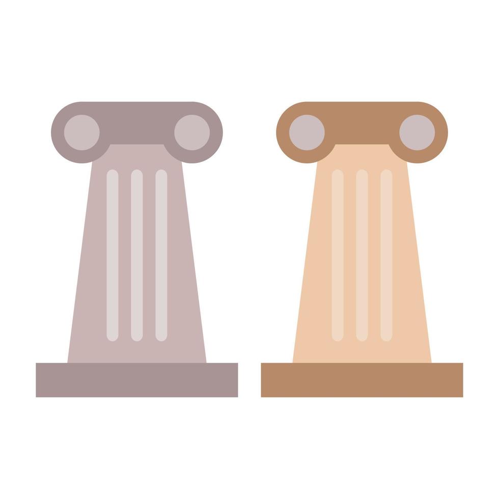 Columna del templo griego ilustrada sobre fondo blanco. vector