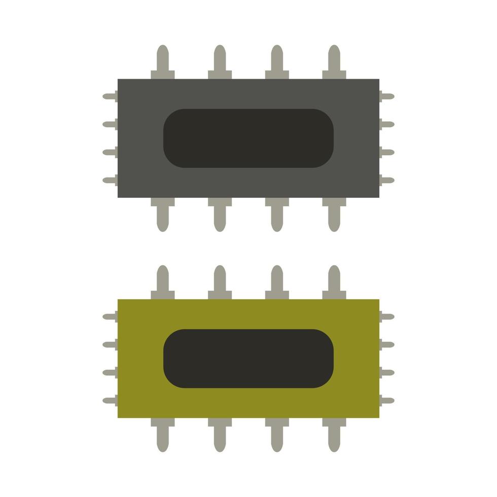 microchip ilustrado sobre fondo blanco vector