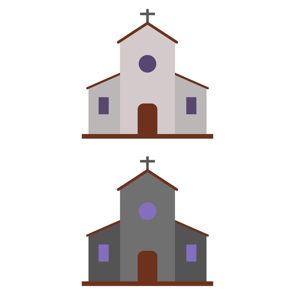 Church Illustrated On White Background vector