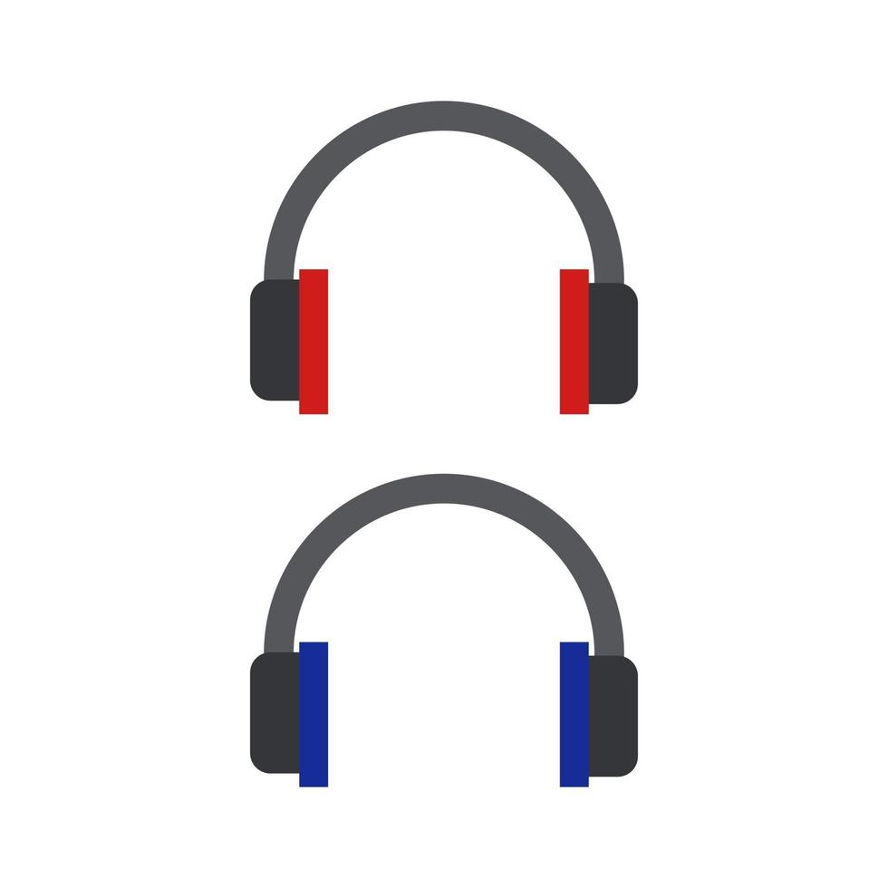 auriculares ilustrados sobre fondo blanco vector