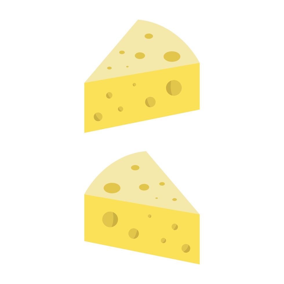Cheese Illustrated On White Background vector