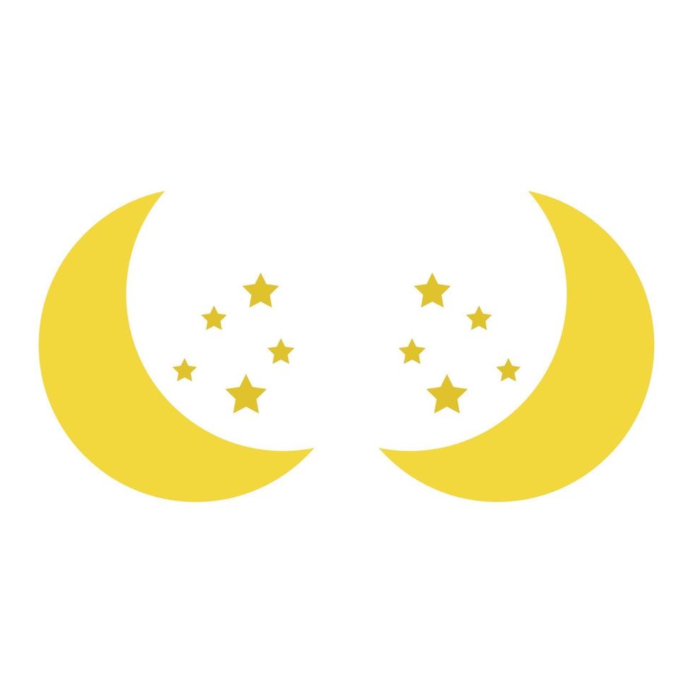 Moon Illustrated On White Background vector
