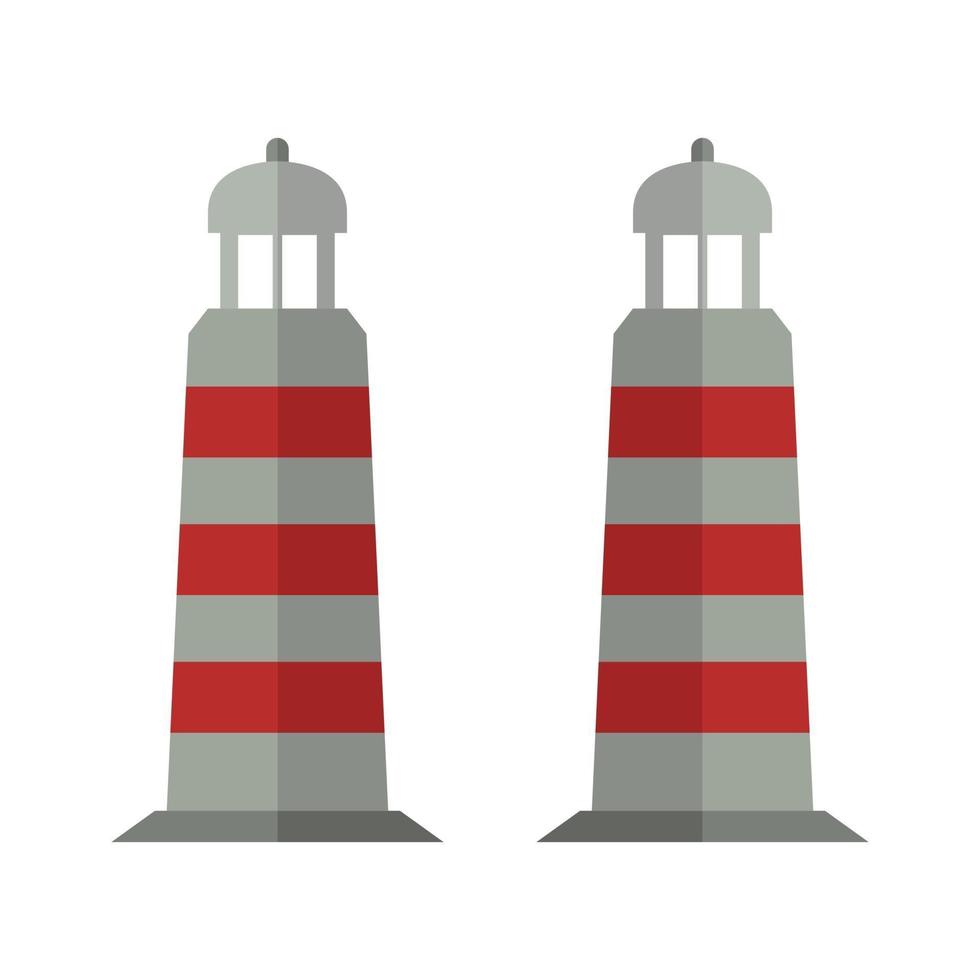 Lighthouse Illustrated On White Background vector