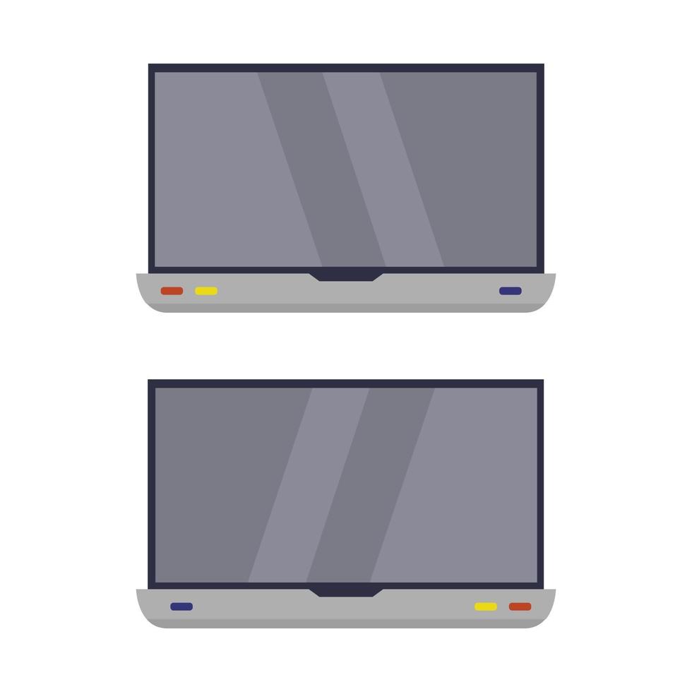 Laptop Illustrated On White Background vector