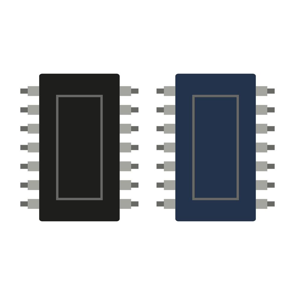 microchip ilustrado sobre fondo blanco vector