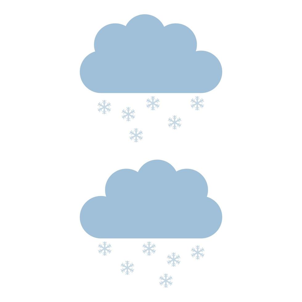 nube con nieve ilustrada sobre fondo blanco vector