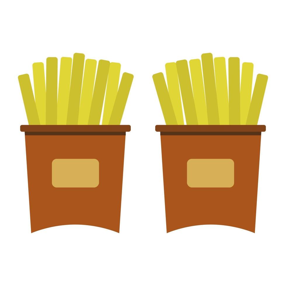 French Fries Illustrated On White Background vector