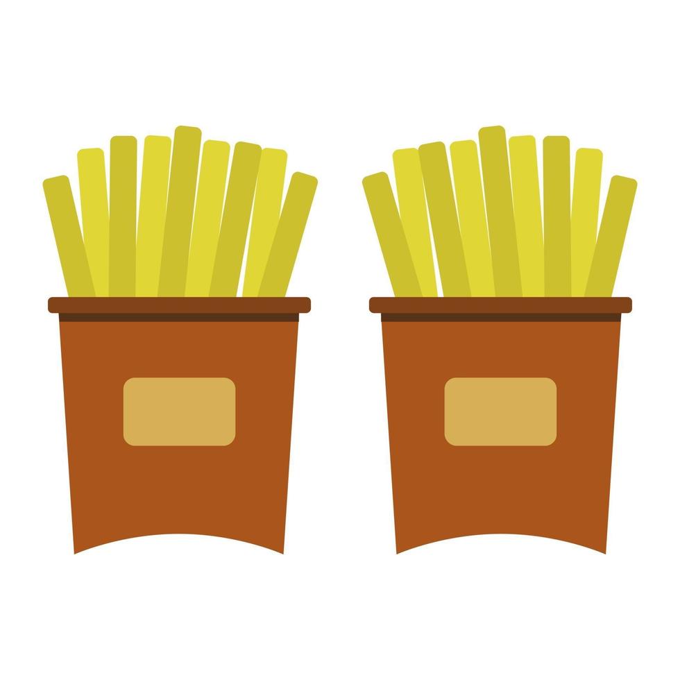 French Fries Illustrated On White Background vector