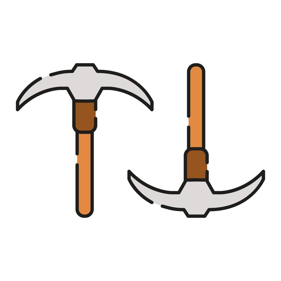 Pickaxe Illustrated On White Background vector