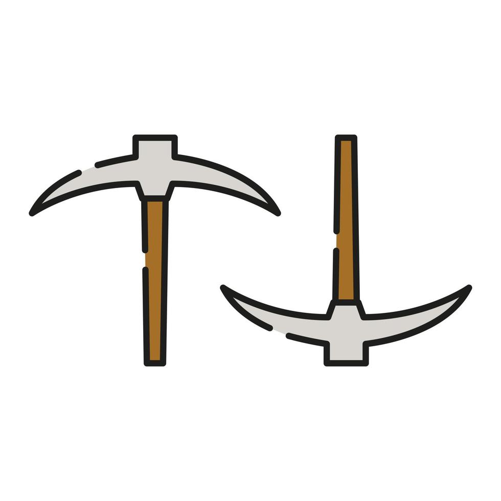 Pickaxe Illustrated On White Background vector