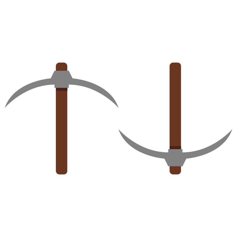 Pickaxe Illustrated On White Background vector
