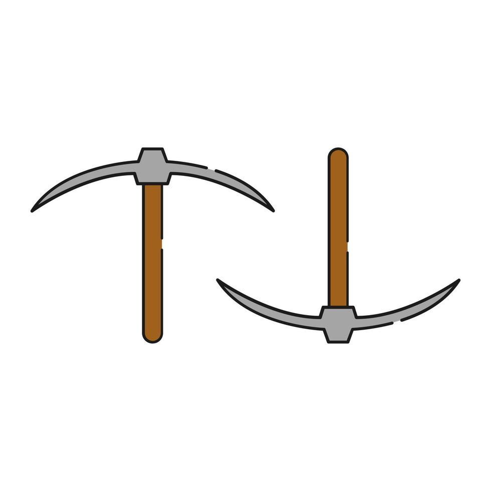 Pickaxe Illustrated On White Background vector