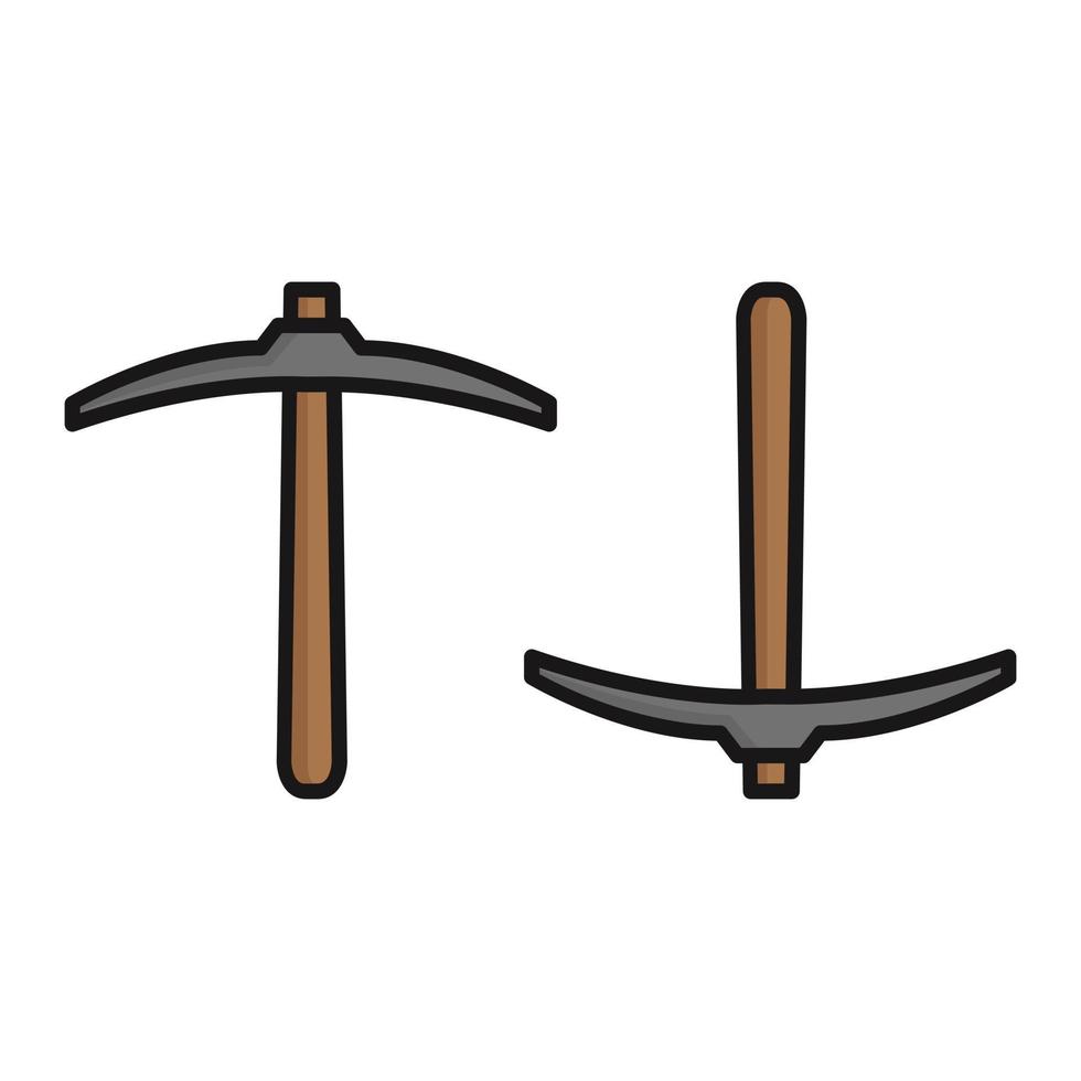 Pickaxe Illustrated On White Background vector