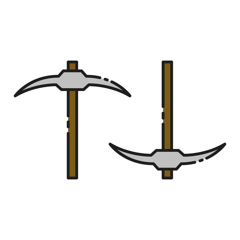 Pickaxe Illustrated On White Background vector