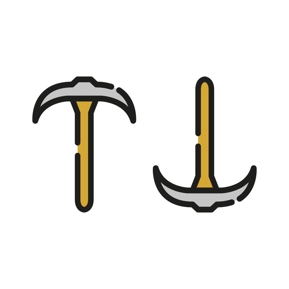 Pickaxe Illustrated On White Background vector