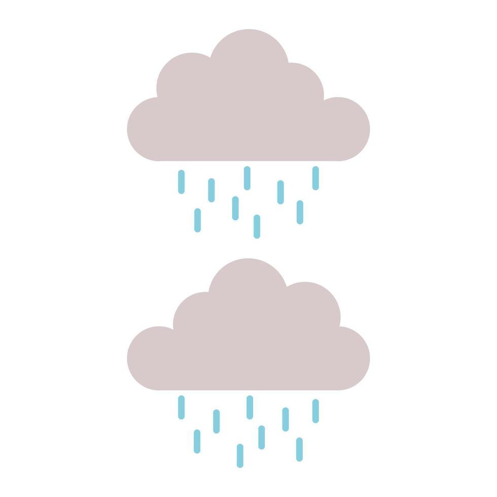 Cloud With Rain Illustrated On White Background vector