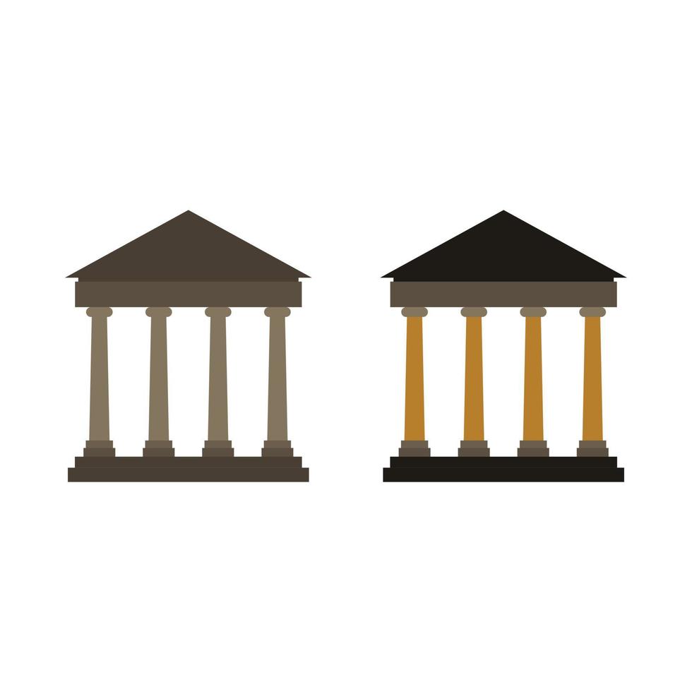 Greek Temple Illustrated On White Background vector