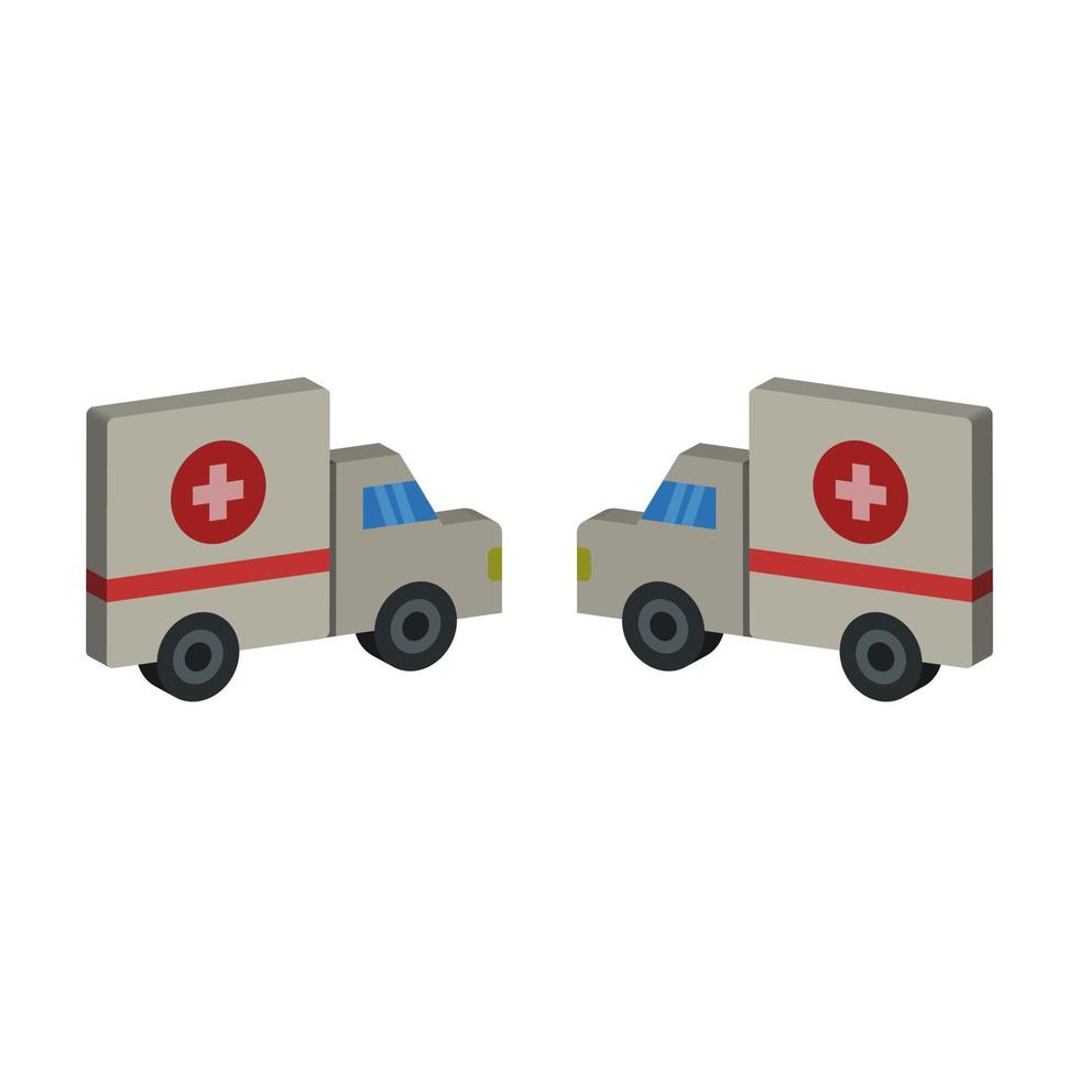 ambulancia ilustrada sobre fondo blanco vector
