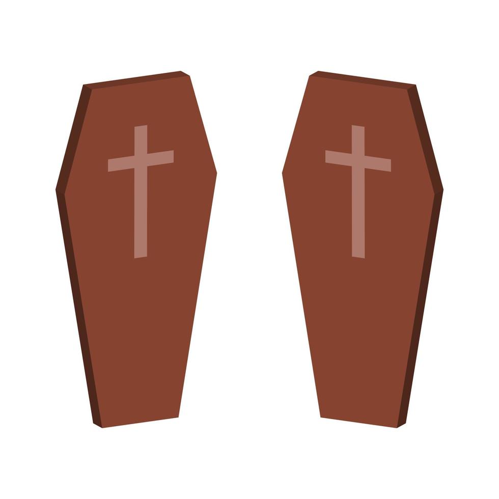 Dead Coffin Illustrated On White Background vector