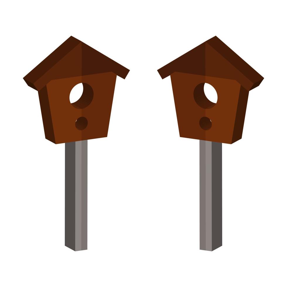 Bird House Illustrated On White Background vector