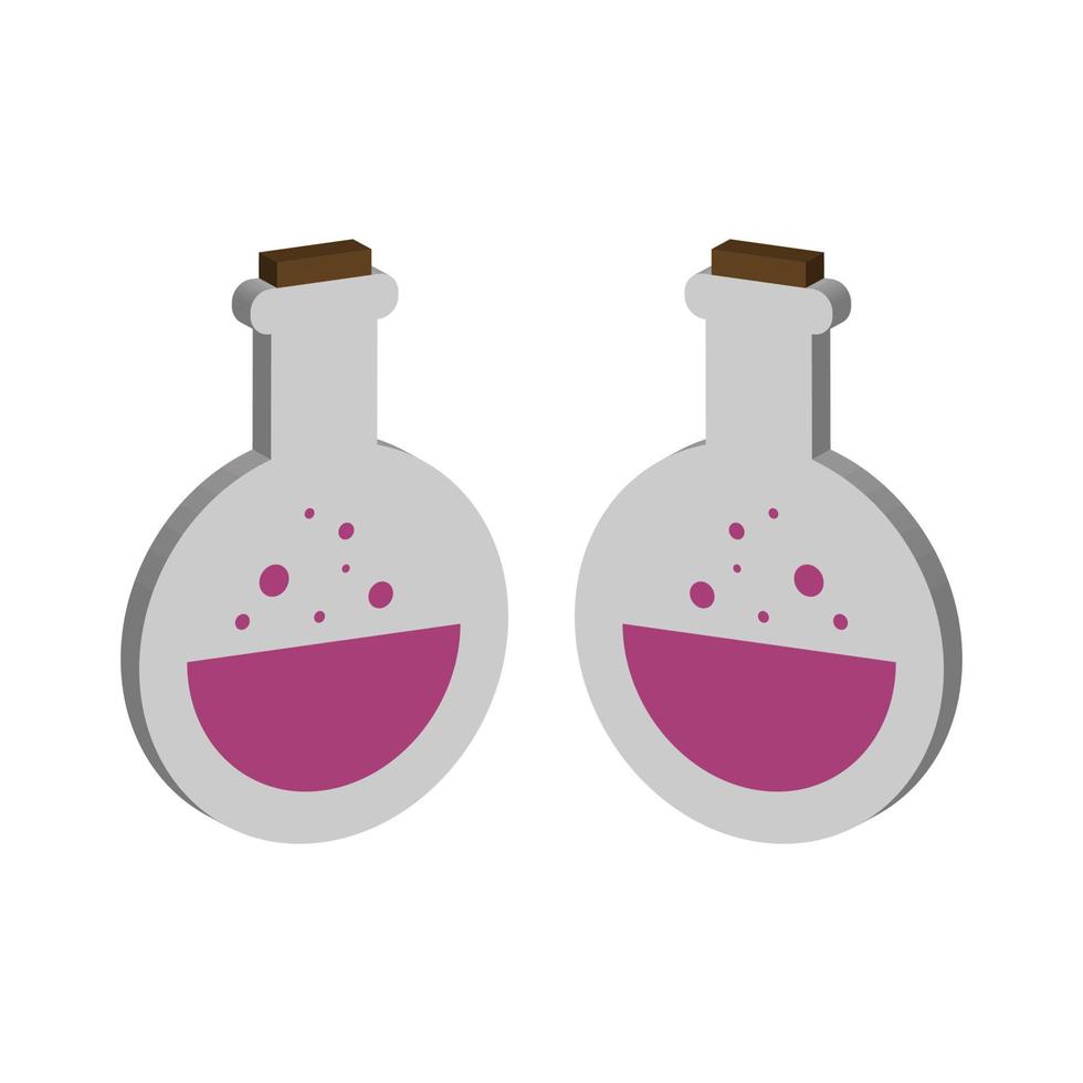 Laboratory Flask Illustrated On White Background vector