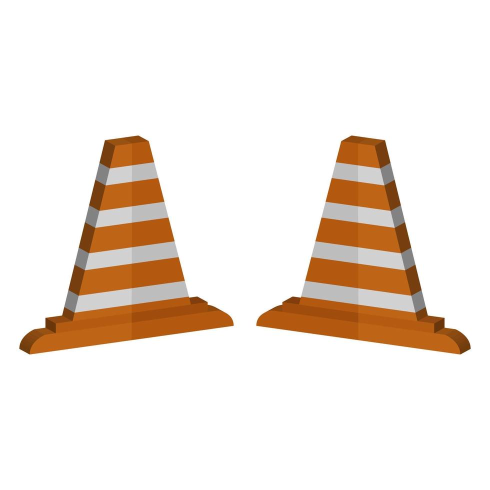 Traffic Cone Illustrated On White Background vector