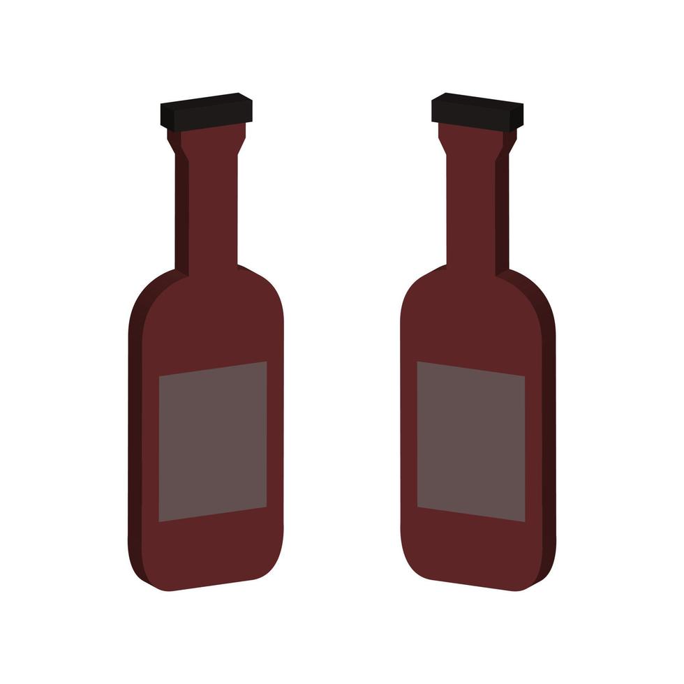 Wine Bottle Illustrated On White Background vector