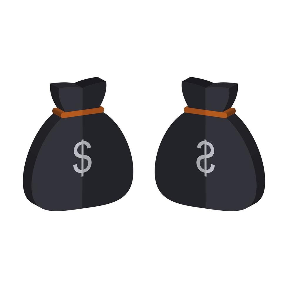 Money Bag Illustrated On White Background vector