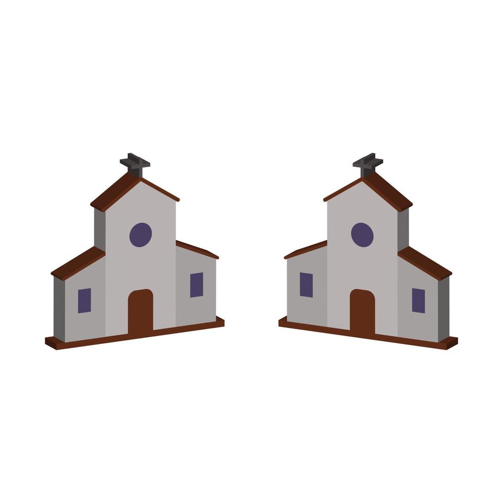 Church Illustrated On White Background vector