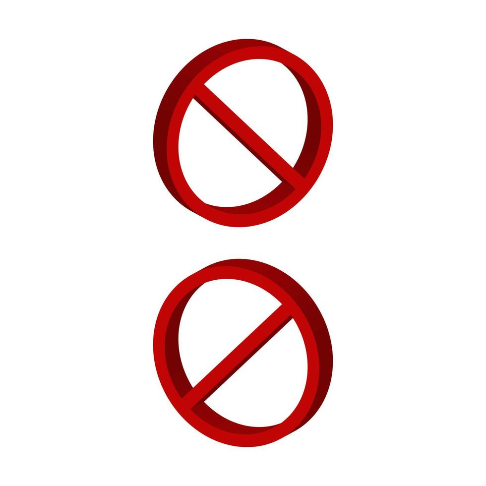 Prohibition Sign Illustrated On White Background vector