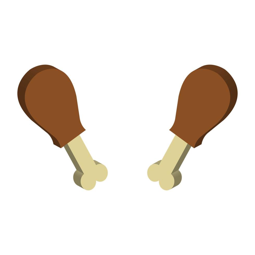 Chicken Legs Illustrated On White Background vector