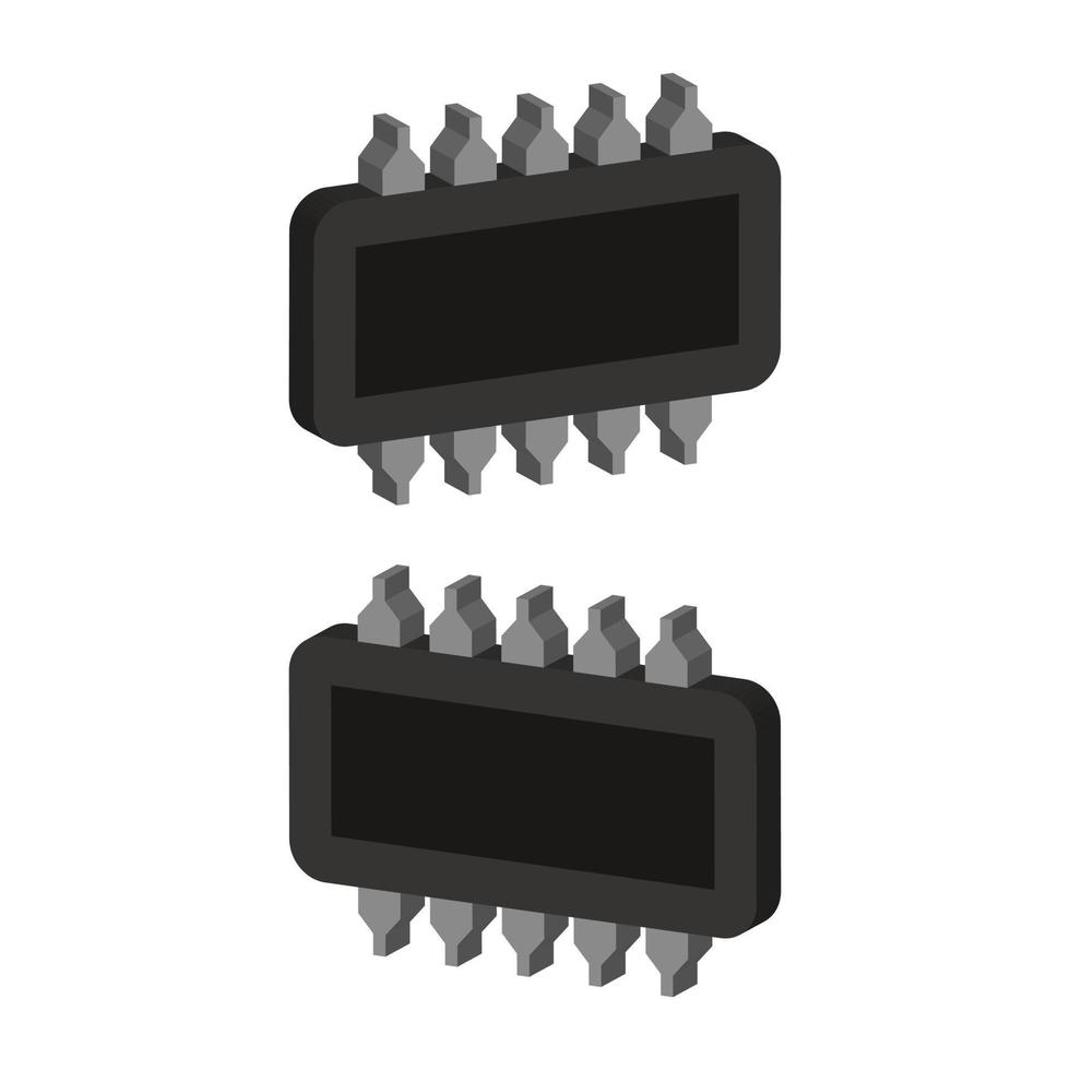 Microchip Illustrated On White Background vector