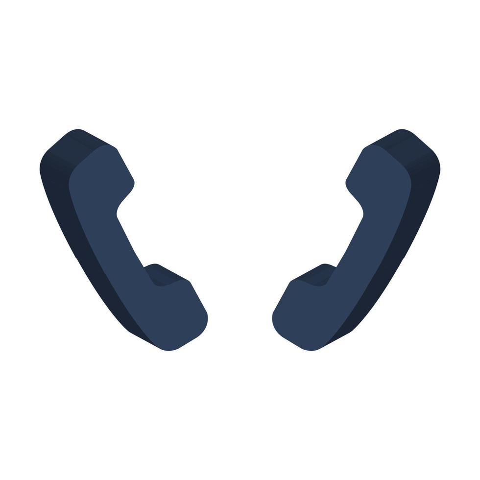 Telephone Handset Illustrated On White Background vector