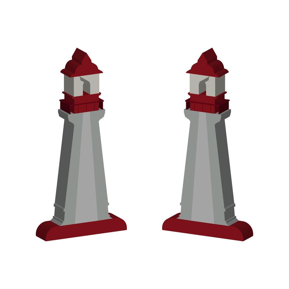 Lighthouse Illustrated On White Background vector