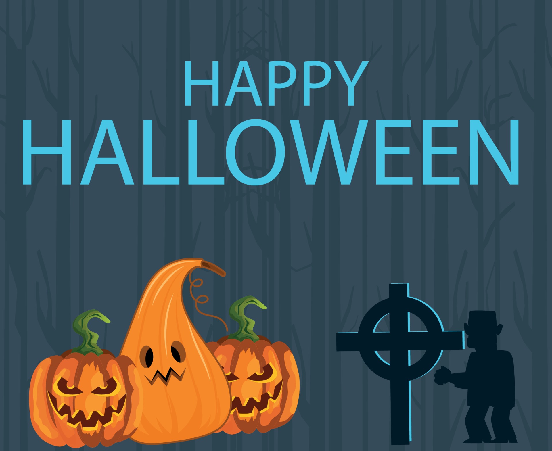 Happy Halloween 31 October Background Pumpkin Orange and Ghost Vector 3451943 Vector Art at Vecteezy