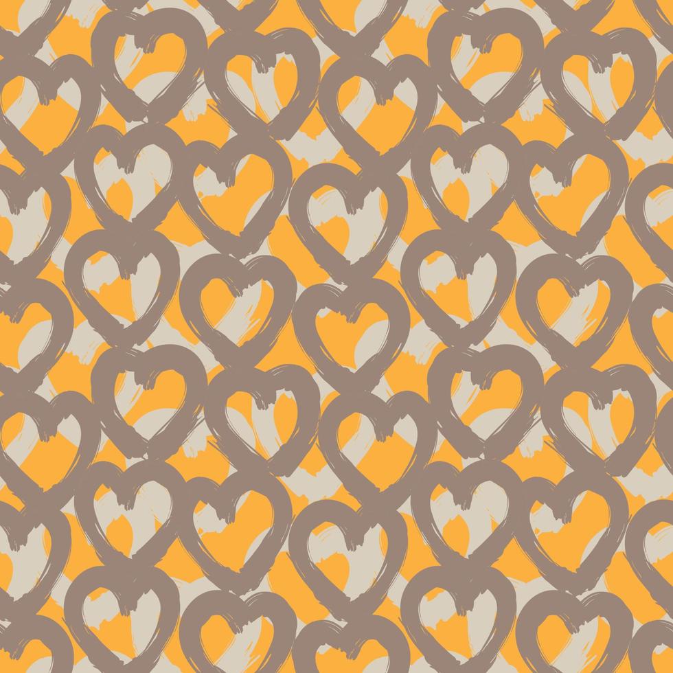 Trazo de pincel en forma de corazón naranja de fondo transparente vector