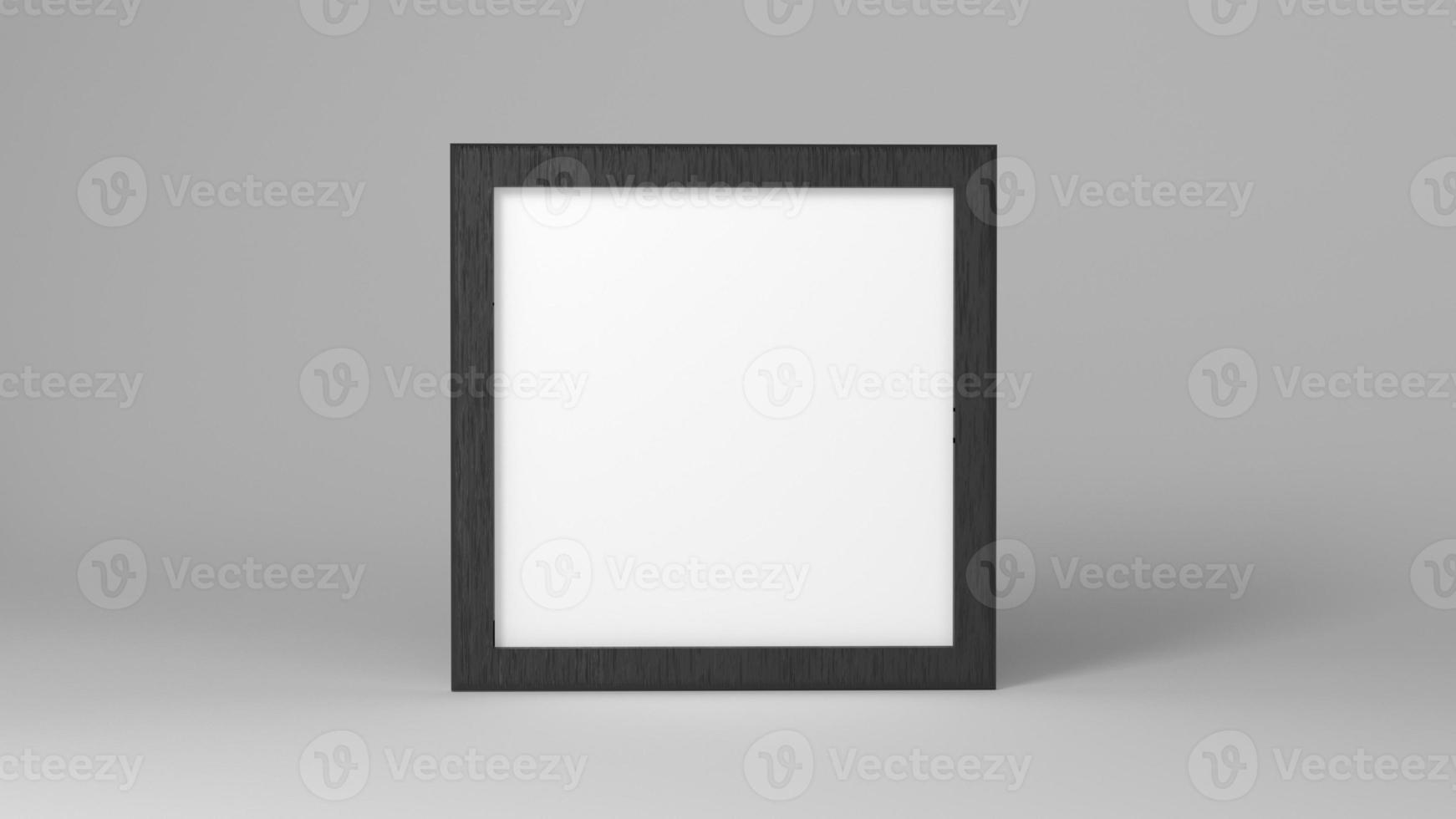maqueta de marco de fotos de forma cuadrada blanca sobre fondo gris oscuro