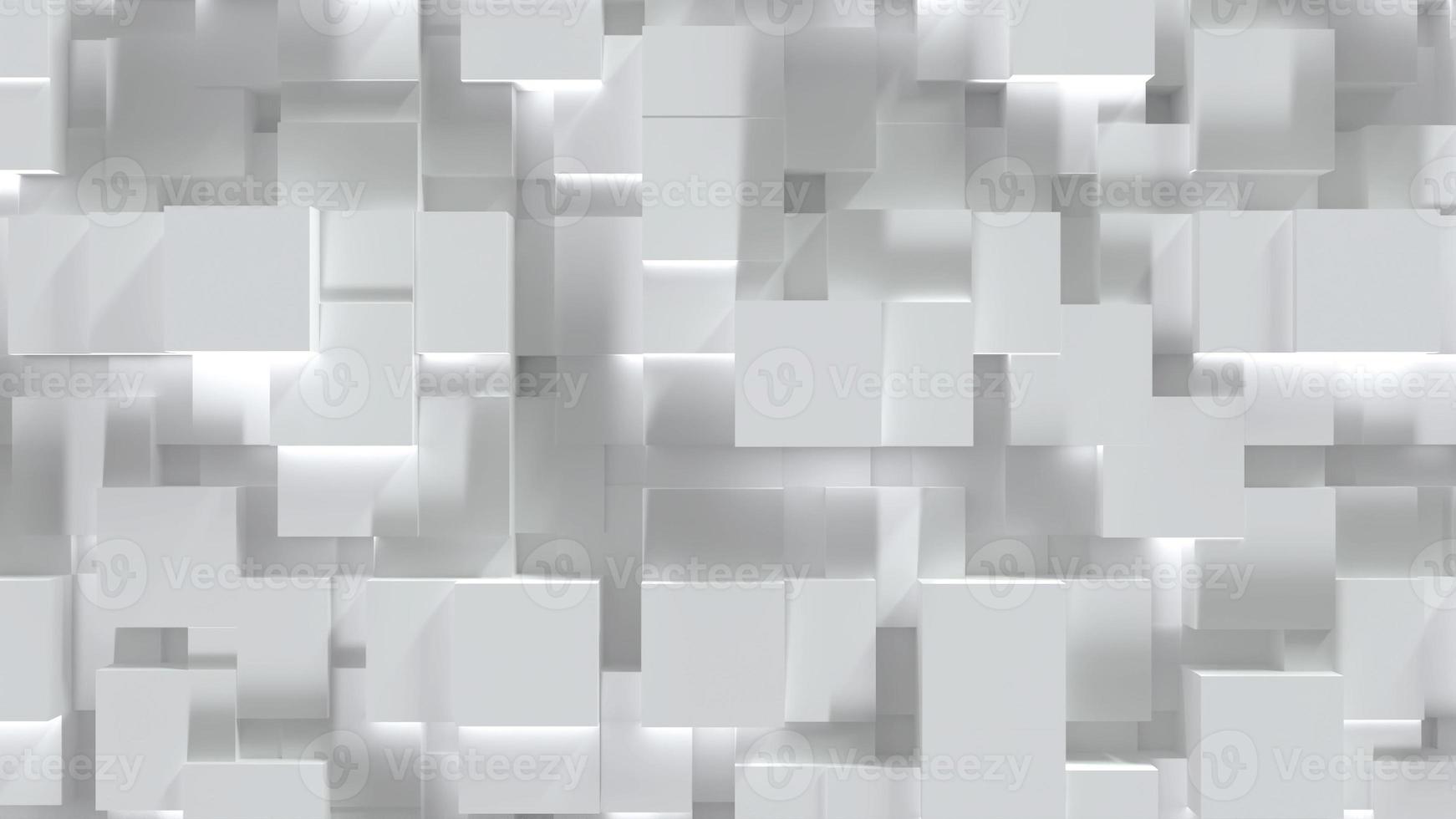 Bloque de cubo blanco abstracto en superficie de nivel aleatorio foto