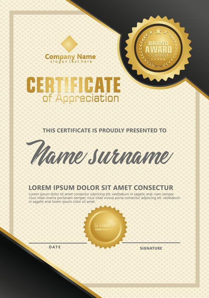 Certificate template with luxury, Vector illustration