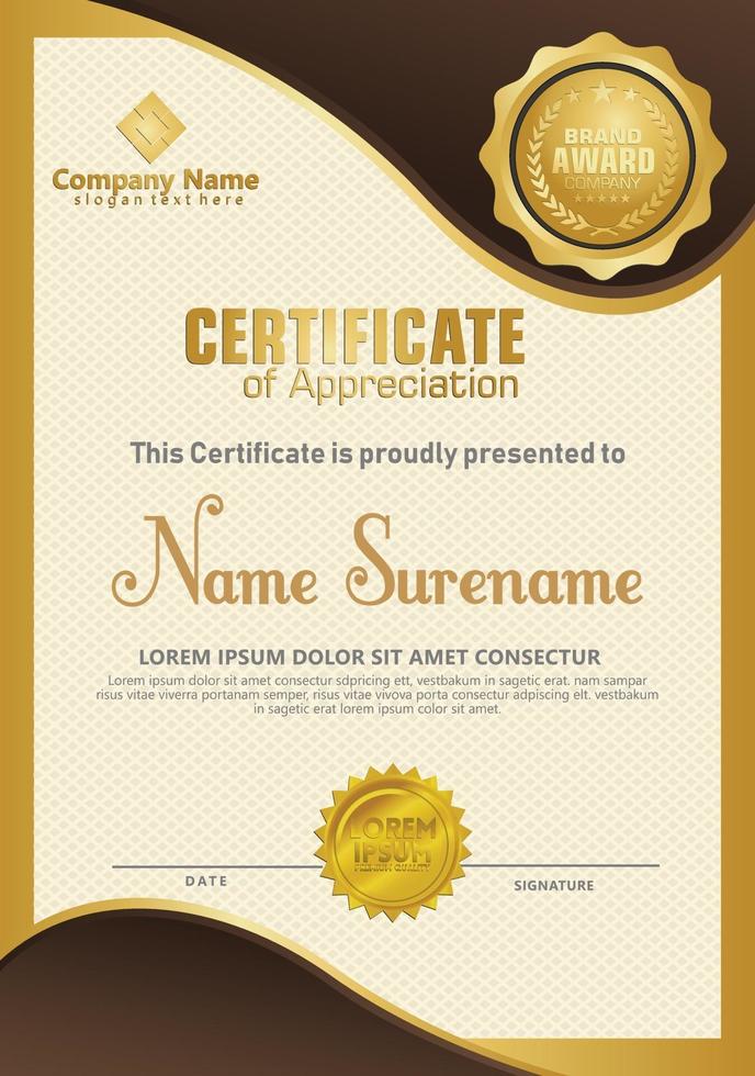 Certificate template with luxury. Vector illustration