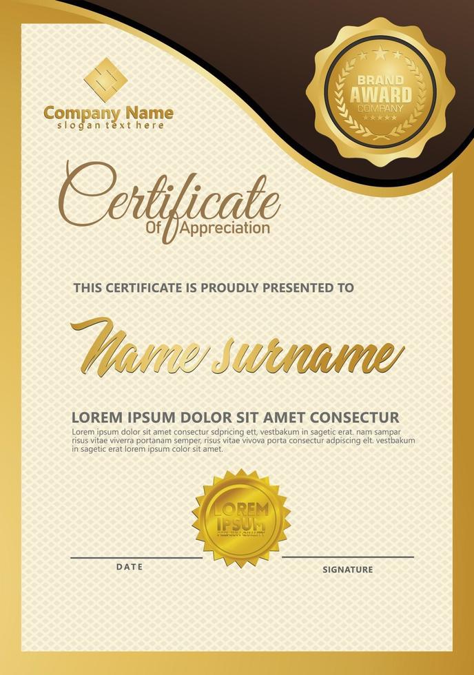 Certificate template with luxury. Vector illustration