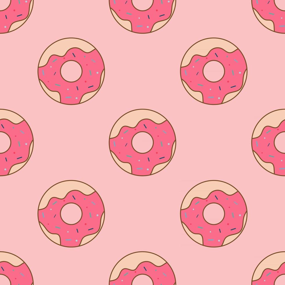 Sprinkled Donuts Seamless Repeat Vector Pattern