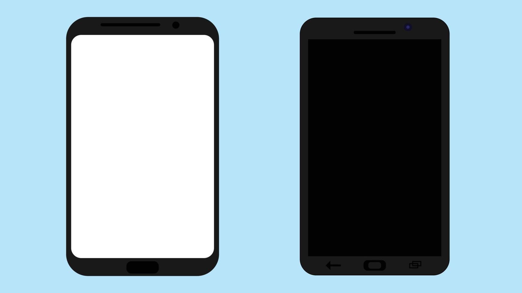 Smartphone with blank screen. Isolated mobile phone mockup. vector