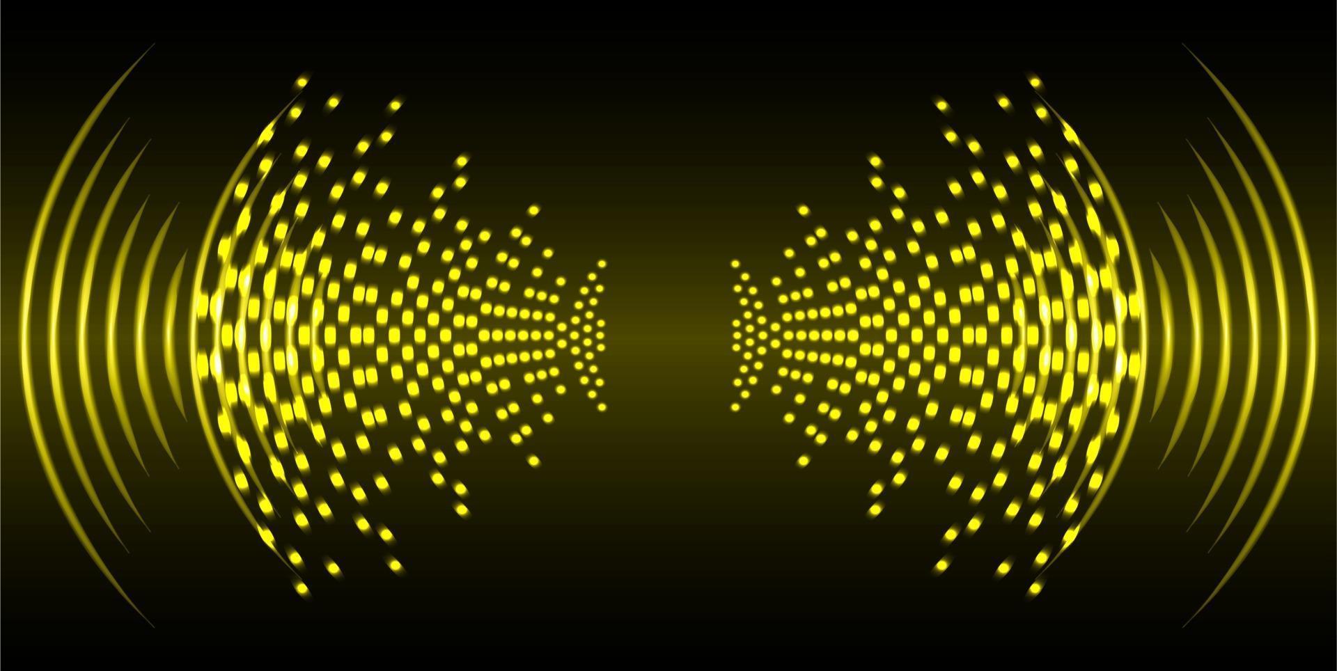Sound waves oscillating dark light vector