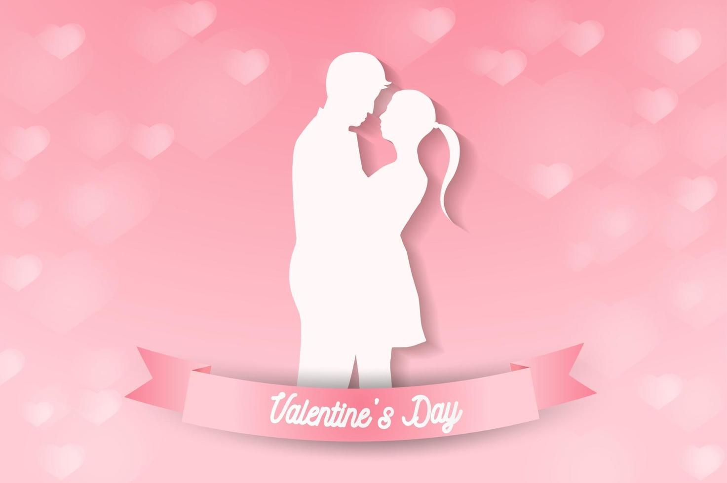 Love and Valentine day, Lovers , paper art heart balloon vector